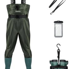 Gonex Chest Waders Hunting Fishing Waders for Men Women Waterproof 70D Nylon Wader for Duck Hunting Fishing Green, Sizes 8-13